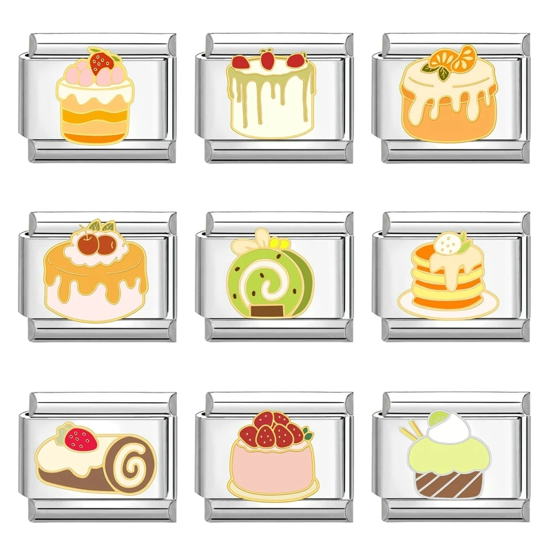 Sweet Food Series Charm Bracelet Cake Milk Tea Donuts Italian Charm Links Fit 9mm Stainless Steel Bracelet Jewelry DIY Making 
Sweet Food Series Charm Bracelet Cake Milk Tea Donuts Italian Charm Links Fit 9mm Stainless Steel Bracelet Jewelry DIY Making