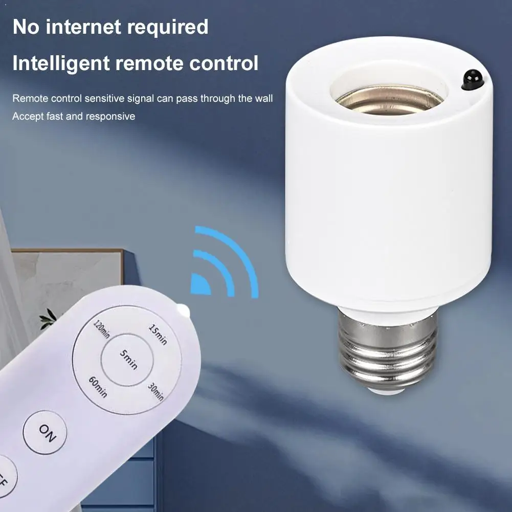 LED Intelligent E27 Wireless Remote Control Lamp Head 85V-265V Home Smart Timer Lamp Holder Lazy Light Off Controller
LED Intelligent E27 Wireless Remote Control Lamp Head 85V-265V Home Smart Timer Lamp Holder Lazy Light Off Controller
