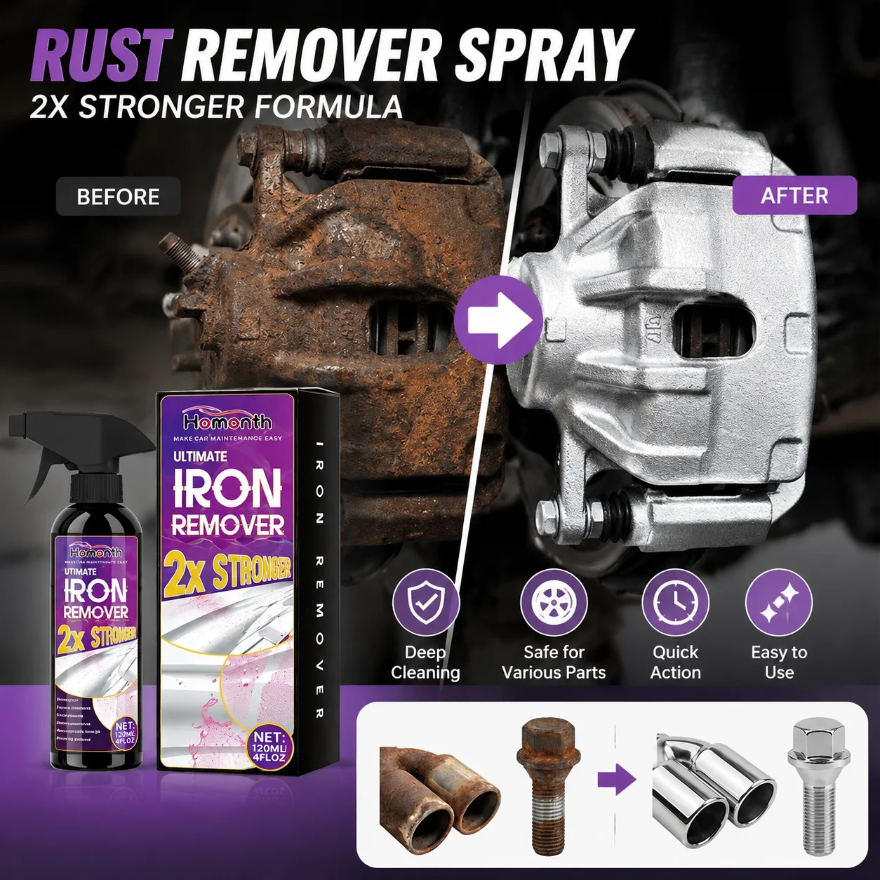 Car Iron Rust Remover For Metal 100ml Auto Wheel Rim Paint Iron Removal Converter Spray Car Detailing Repair Cleaning Tool
Car Iron Rust Remover For Metal 100ml Auto Wheel Rim Paint Iron Removal Converter Spray Car Detailing Repair Cleaning Tool
