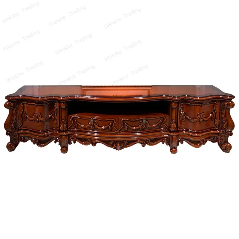 European all-solid wood TV cabinet American living room luxury villa dark paint retro 2026 new whole house furniture
European all-solid wood TV cabinet American living room luxury villa dark paint retro 2026 new whole house furniture