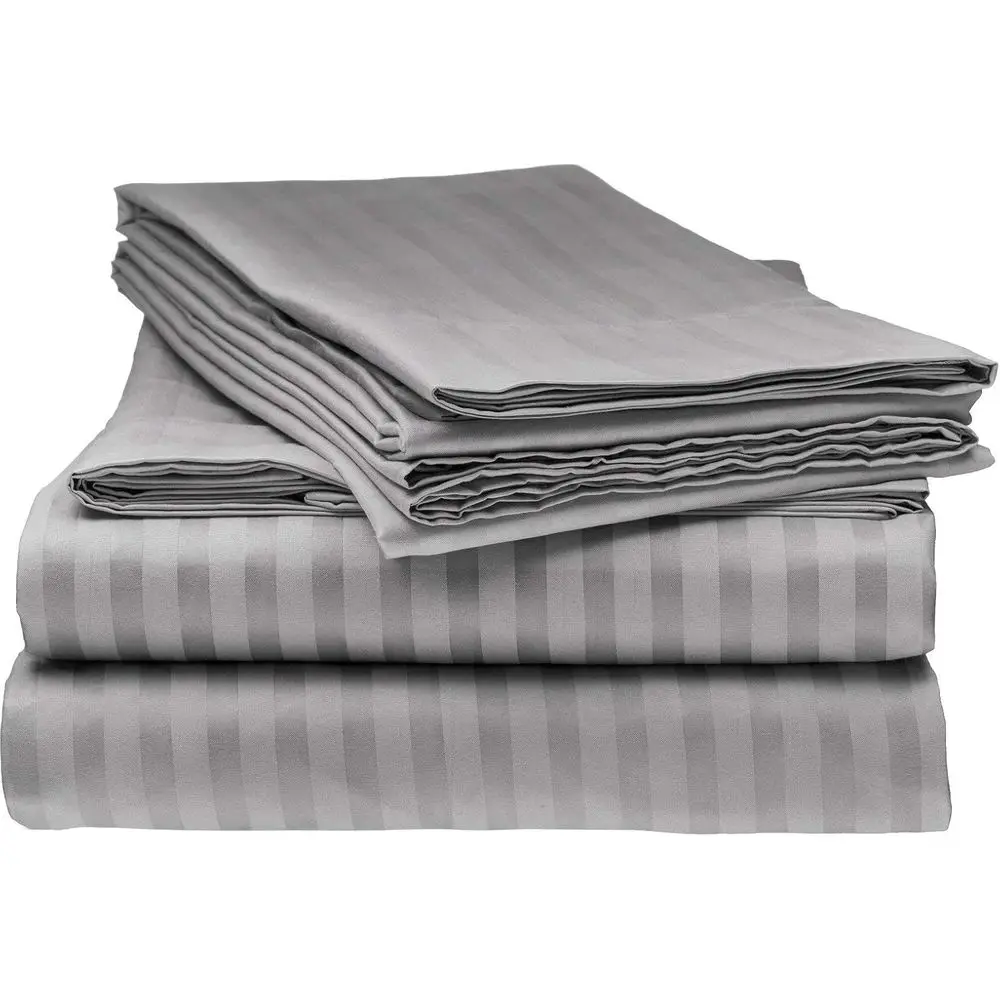 Luxurious 1000TC Egyptian Cotton 4-Piece Sheet Set, 15 Deep Pocket, King Size, Silver Grey Stripe
Luxurious 1000TC Egyptian Cotton 4-Piece Sheet Set, 15 Deep Pocket, King Size, Silver Grey Stripe