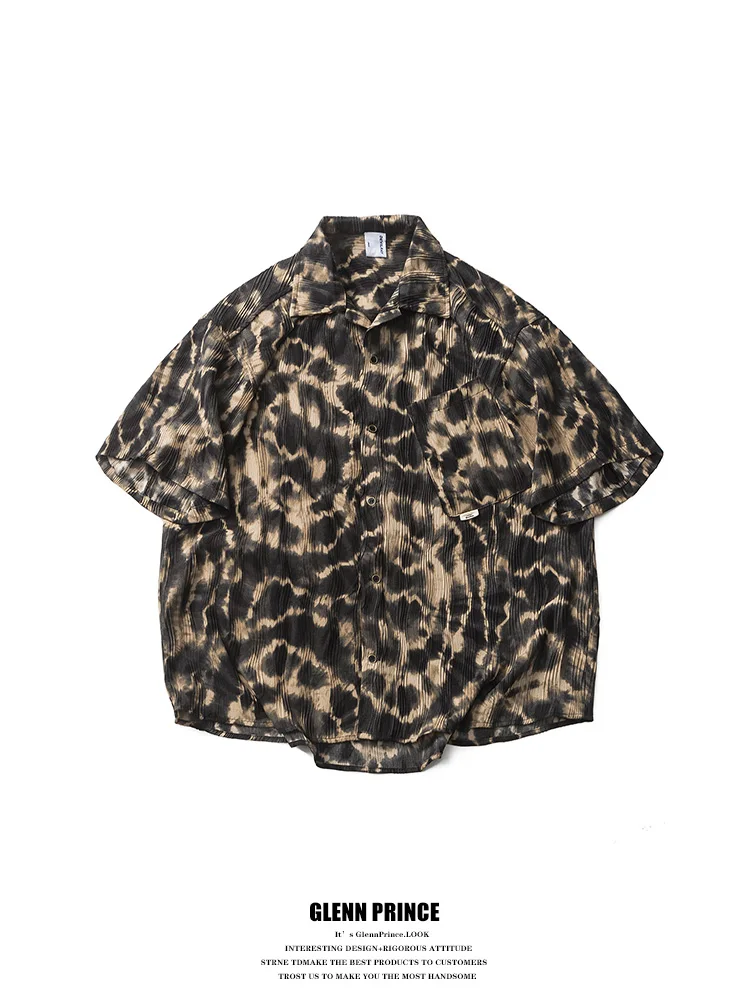 GPstudio Vintage Streetwear Loose Fit Short Sleeve Leopard Print Shirt Men's Summer High Sensation Cool Handsome Casual Shirt
GPstudio Vintage Streetwear Loose Fit Short Sleeve Leopard Print Shirt Men's Summer High Sensation Cool Handsome Casual Shirt