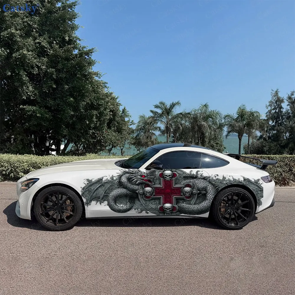 2pcs Twin Dragons Cross Sword Car Side Wraps, Self-Adhesive PVC Waterproof & Scratch-Resistant Stickers, Car Accessory Gift
2pcs Twin Dragons Cross Sword Car Side Wraps, Self-Adhesive PVC Waterproof & Scratch-Resistant Stickers, Car Accessory Gift