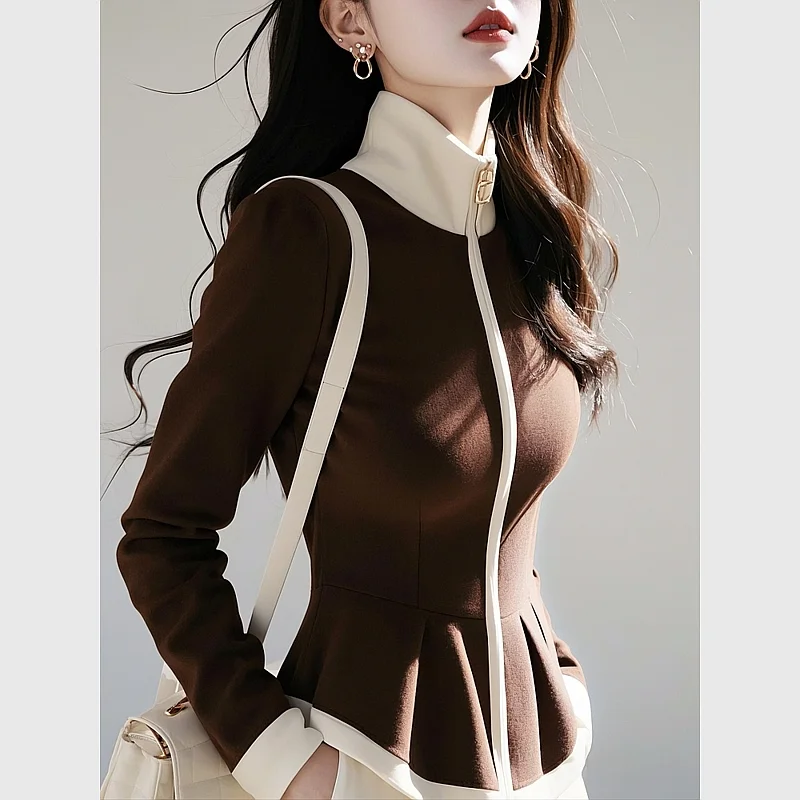 Coffee Turtleneck Waist Zipper Cardigan for Women Fashion Stylish Slim Fit Versatile Top
Coffee Turtleneck Waist Zipper Cardigan for Women Fashion Stylish Slim Fit Versatile Top