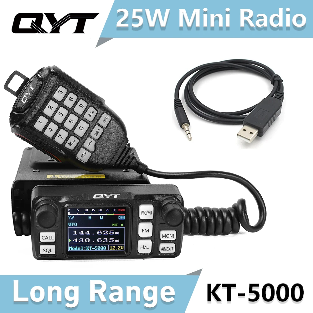 QYT KT-5000 25 Вт мини-мобильное автомобильное радио VHF UHF двухдиапазонная съемная передняя панель 200CH FM-трансивер дальнего действия
QYT KT-5000 25 Вт мини-мобильное автомобильное радио VHF UHF двухдиапазонная съемная передняя панель 200CH FM-трансивер дальнего действия