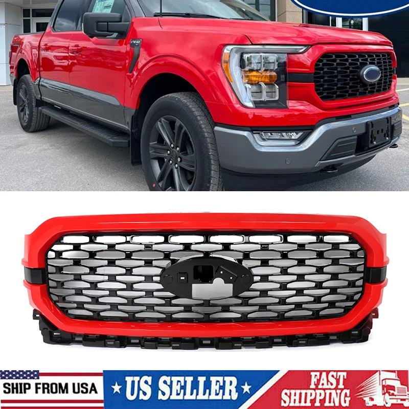 Front Bumper Grille Grill Race Red Fit For 2021-2023 Ford F150 F-150 Front Hood Mesh Cover Front Grill Replace ML3Z-8200-LBPTM
Front Bumper Grille Grill Race Red Fit For 2021-2023 Ford F150 F-150 Front Hood Mesh Cover Front Grill Replace ML3Z-8200-LBPTM