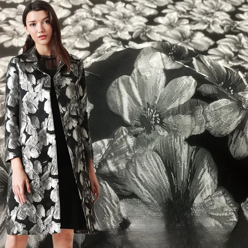 Three-dimensional relief flower jacquard windbreaker fabric dress coat brocade for clothing
Three-dimensional relief flower jacquard windbreaker fabric dress coat brocade for clothing