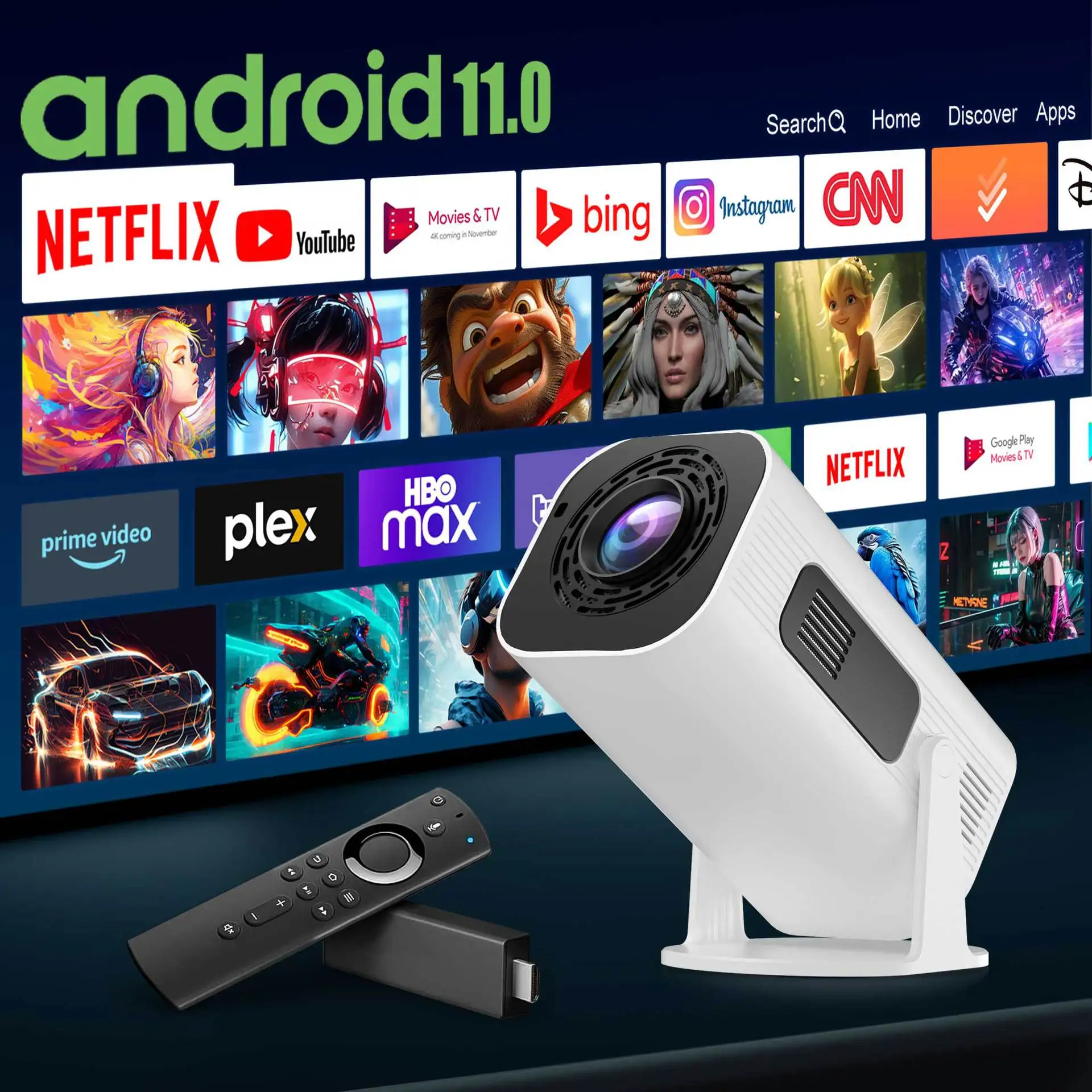 Mini Projector 180ANSI Support 720P 4K HD Automatic Correction 180°rotation Portable Projectors for Outdoor Home Theater
Mini Projector 180ANSI Support 720P 4K HD Automatic Correction 180°rotation Portable Projectors for Outdoor Home Theater