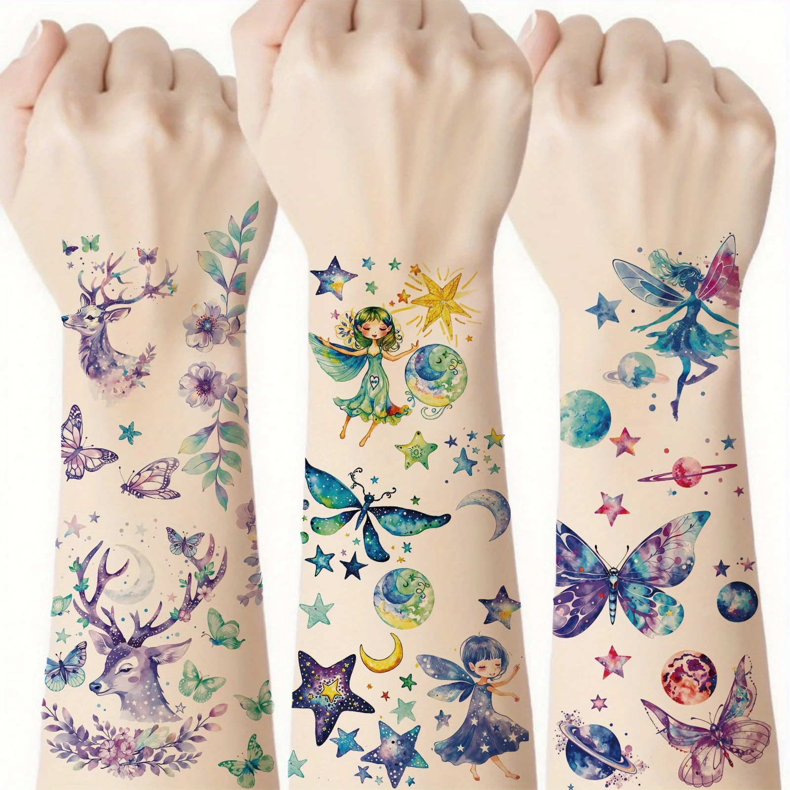 12pcs Sparkling Marine Creatures Shark Deer Mermaid Unicorn Temporary Tattoo Stickers, Cute Design Waterproof
12pcs Sparkling Marine Creatures Shark Deer Mermaid Unicorn Temporary Tattoo Stickers, Cute Design Waterproof