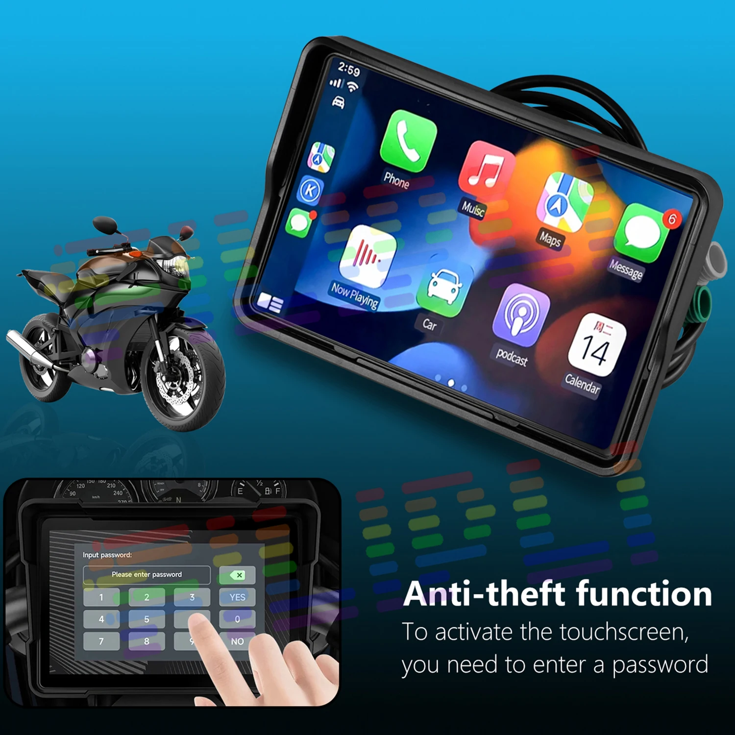IP7X Apple Carplay Navigation Motorcycle Waterproof Display Screen GPS Portable Motorcycle Wireless Android Auto Monitor FOR BMW
IP7X Apple Carplay Navigation Motorcycle Waterproof Display Screen GPS Portable Motorcycle Wireless Android Auto Monitor FOR BMW