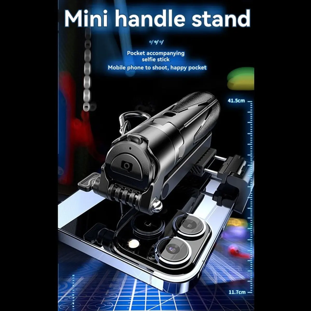 P15 Mini Selfie Stick Tripod, Extendable Grip Phone Tripod with Detachable Remote for Vlog Photography Without Light
P15 Mini Selfie Stick Tripod, Extendable Grip Phone Tripod with Detachable Remote for Vlog Photography Without Light