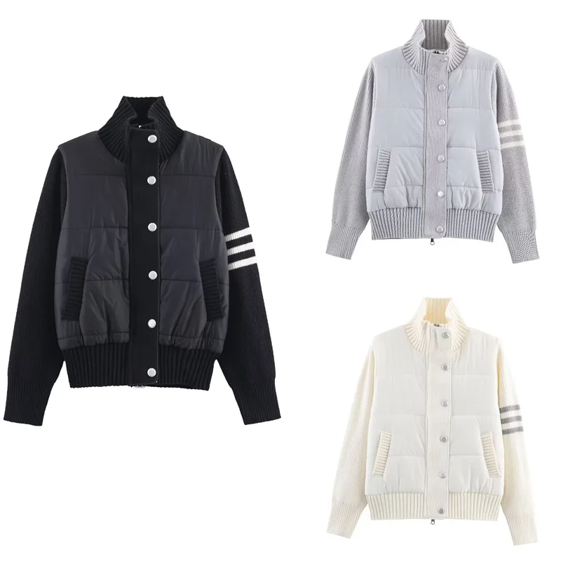 Осень 202, новая женская мода, стильная и простая универсальная вязаная лоскутная куртка.
Осень 202, новая женская мода, стильная и простая универсальная вязаная лоскутная куртка.