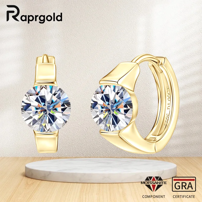 RAPRGOLD 6.5mm 1.0CT Single Round Moissanite Chunky Hoop Earrings for Women S925 Sterling Silver Jewelry Gifts with Certificate
RAPRGOLD 6.5mm 1.0CT Single Round Moissanite Chunky Hoop Earrings for Women S925 Sterling Silver Jewelry Gifts with Certificate