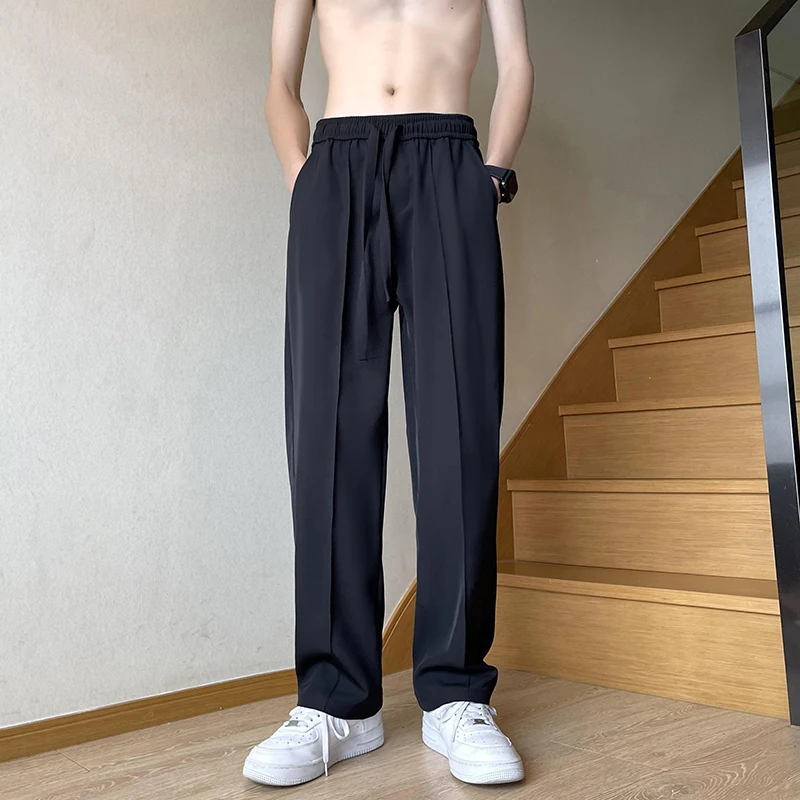 Ice Silk Drawstring Casual Pants Men's Wide Leg Summer Thin Black Loose Drapey 3D Waist Head Straight Tube Pants
Ice Silk Drawstring Casual Pants Men's Wide Leg Summer Thin Black Loose Drapey 3D Waist Head Straight Tube Pants