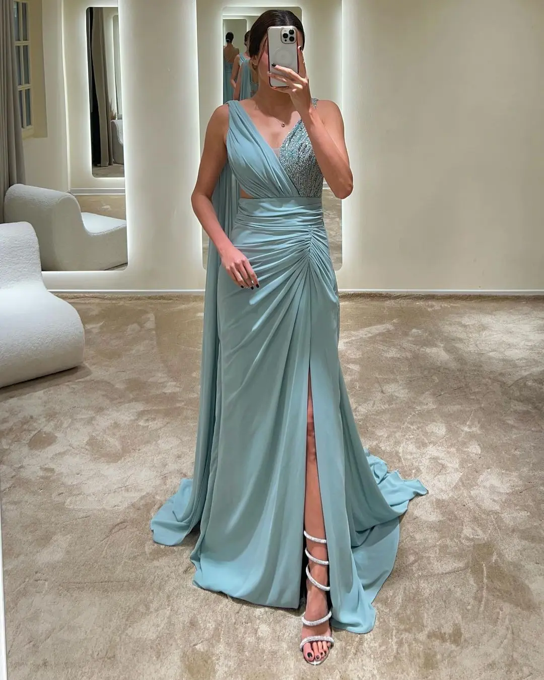 CustomizedCustomized Exquisite Jersey Straight Cap Sleeve Sequined Evening Dresses V-Neck Sleeveless Watteau Train Bespoke Occas
CustomizedCustomized Exquisite Jersey Straight Cap Sleeve Sequined Evening Dresses V-Neck Sleeveless Watteau Train Bespoke Occas