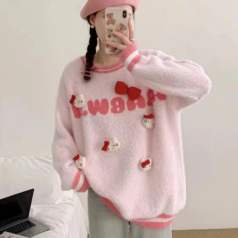 New Hello Kittys Sweater Women Sweet Japanese Kawaii Knitted Tops Fashion Thicken Pullover Girl's Knitted Sweater Christmas Gift
New Hello Kittys Sweater Women Sweet Japanese Kawaii Knitted Tops Fashion Thicken Pullover Girl's Knitted Sweater Christmas Gift