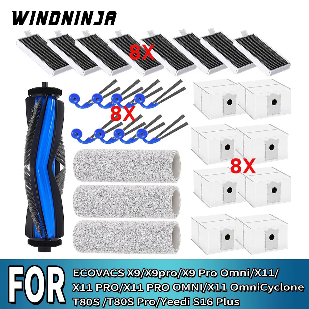 For ECOVACS X9/X9 PRO OMNI/X11 Pro/X11 PRO OMNI/T80S/YEEDI S16 PLUS Accessories Mop Dust Bag Filter Roller Main Side Brush
For ECOVACS X9/X9 PRO OMNI/X11 Pro/X11 PRO OMNI/T80S/YEEDI S16 PLUS Accessories Mop Dust Bag Filter Roller Main Side Brush