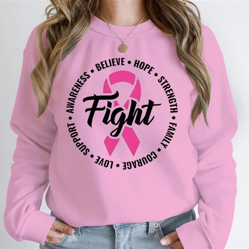 Breast Cancer Support Team Autumn Sweatshirts Breast Cancer Awareness Pink Ribbon Print Women Hoodies Fight Cancer Sweatshirt
Breast Cancer Support Team Autumn Sweatshirts Breast Cancer Awareness Pink Ribbon Print Women Hoodies Fight Cancer Sweatshirt