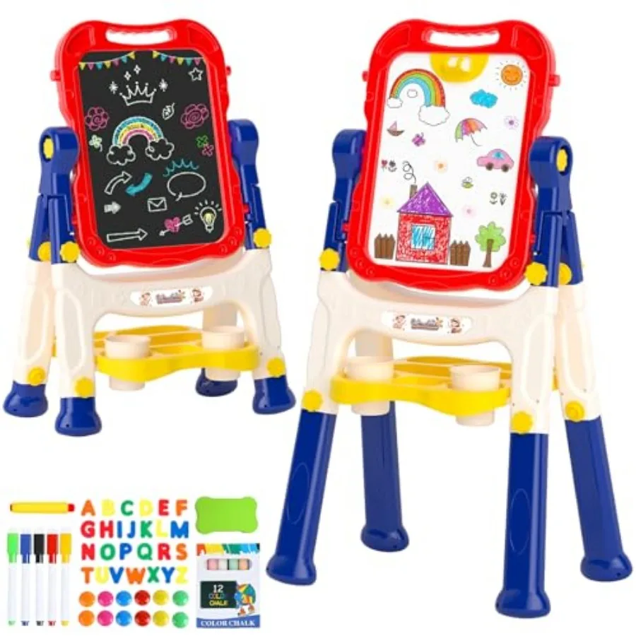 Chalk Board Easel for Toys, Double-Sided Magnetic Chalkboard and Dry Erase Boards, Toddler Toys for 3 Year Old Boy Gift, Art Ea
Chalk Board Easel for Toys, Double-Sided Magnetic Chalkboard and Dry Erase Boards, Toddler Toys for 3 Year Old Boy Gift, Art Ea