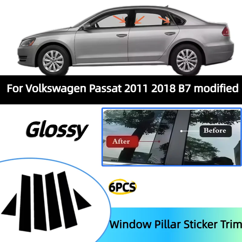 For Volkswagen Passat 2011 2018 B7 modified window side door frame pillar bright black center pillar sticker
For Volkswagen Passat 2011 2018 B7 modified window side door frame pillar bright black center pillar sticker