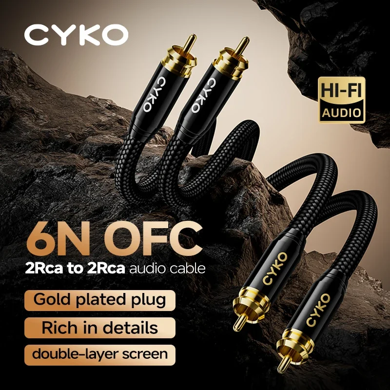 Кабель аудио CYKO RCA, кабель с двумя RCA на 2 RCA, Hi-Fi стерео 6N OFC «Папа-папа» для усилителя, DAC, ТВ, автомобильного аудио, 1 пара
Кабель аудио CYKO RCA, кабель с двумя RCA на 2 RCA, Hi-Fi стерео 6N OFC «Папа-папа» для усилителя, DAC, ТВ, автомобильного аудио, 1 пара