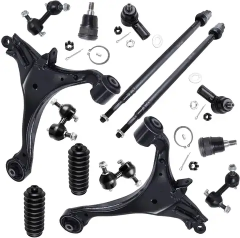 Front End 14pc Suspension Kit for 01-05 Honda Civic 2001 2002 2003 2004 2005, 2 Lower Control Arms 2 Ball Joints 4 Outer