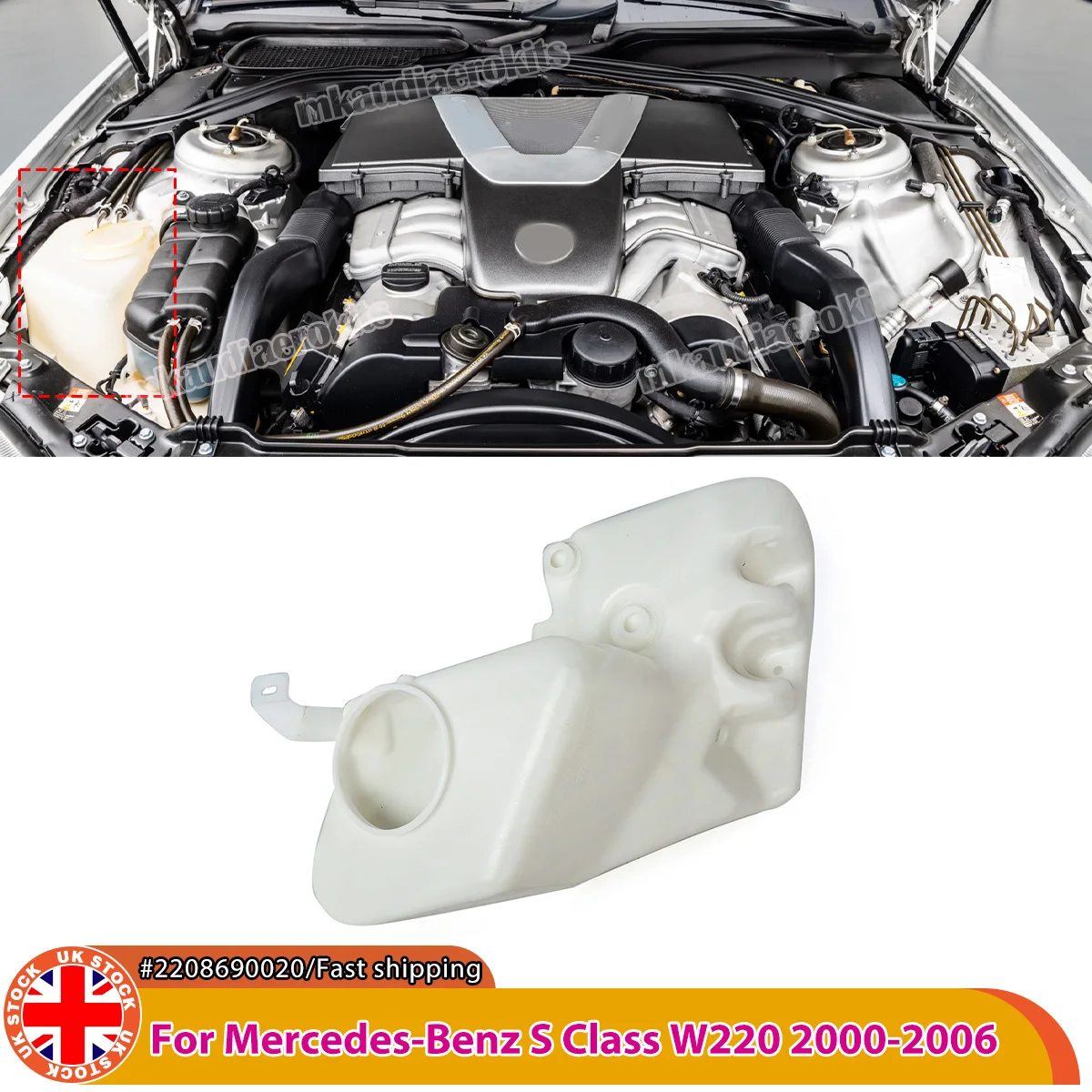 Windshield Washer Fluid Reservoir 2208690020 For Mercedes Benz S Class W220 S320 S430 S500 S55 2000-2006 Spray Kettle
Windshield Washer Fluid Reservoir 2208690020 For Mercedes Benz S Class W220 S320 S430 S500 S55 2000-2006 Spray Kettle