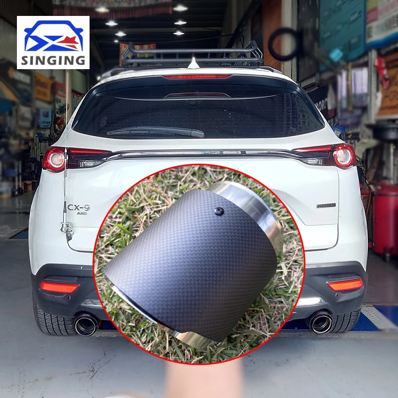Exhaust tips pipe carbon fiber muffler nozzle oversized protector decoration auto parts cover car accessorries FOR CX9 2022-2026
Exhaust tips pipe carbon fiber muffler nozzle oversized protector decoration auto parts cover car accessorries FOR CX9 2022-2026