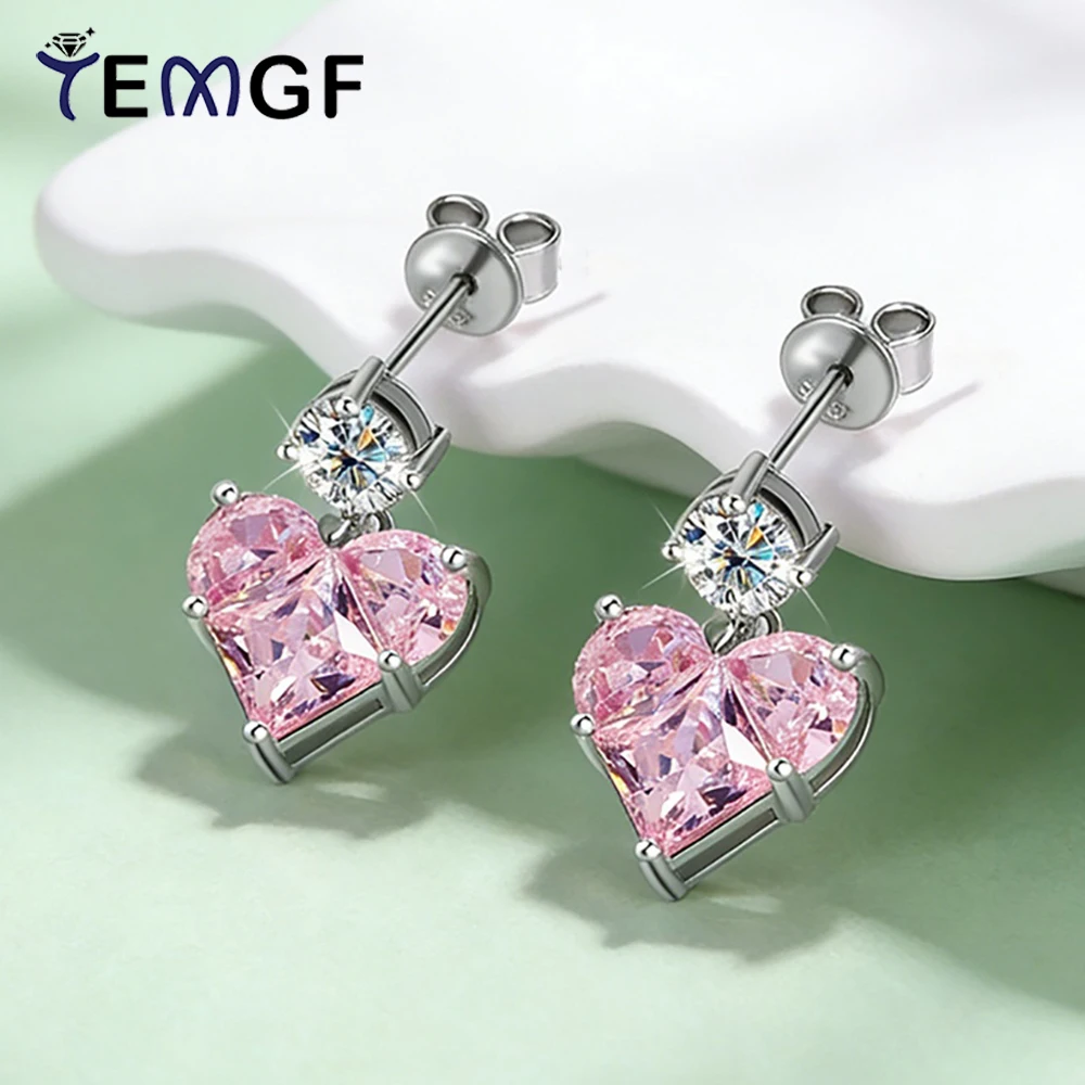 TEMGF 5mm Moissanite Studs Earrings for Women S925 Silver Lab Diamond Inlay Ear Jewelry Zircon Heart Shape Couple Birthday Gift
TEMGF 5mm Moissanite Studs Earrings for Women S925 Silver Lab Diamond Inlay Ear Jewelry Zircon Heart Shape Couple Birthday Gift
