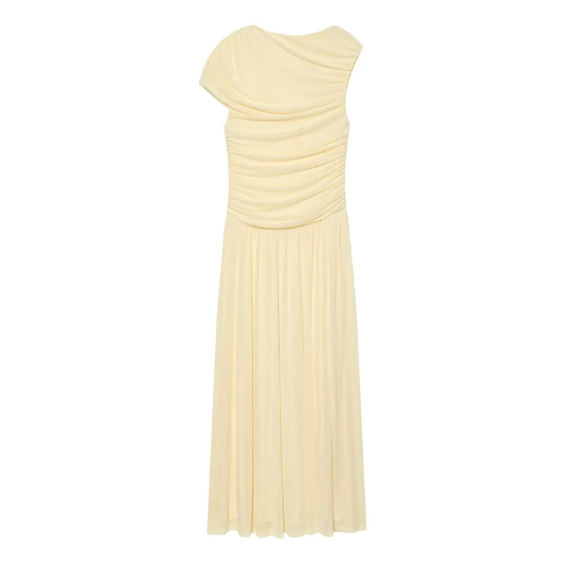 Withered European And American Popular Pleated Mesh Sleeveless Dress Woman Clothes Dress Elegant Party Dresses Vestidos Women's
Withered European And American Popular Pleated Mesh Sleeveless Dress Woman Clothes Dress Elegant Party Dresses Vestidos Women's