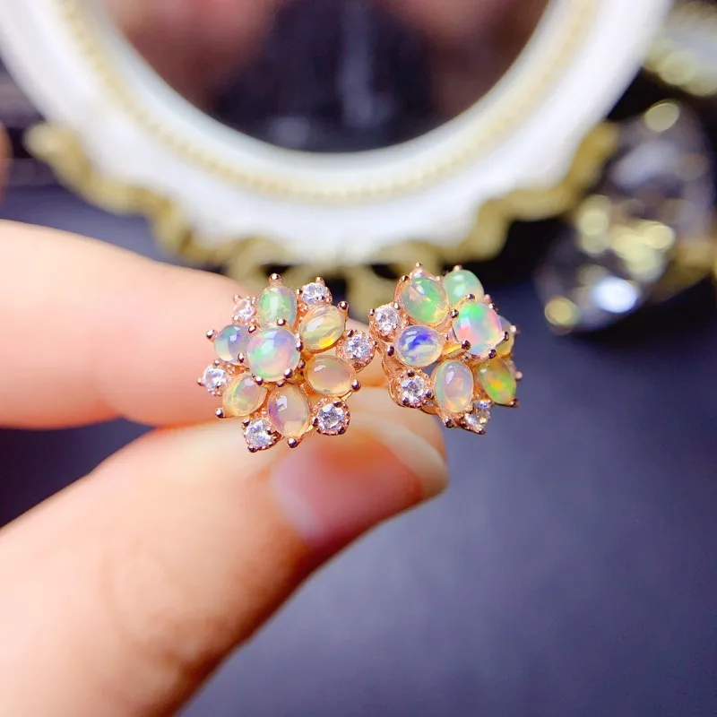 YULEM Garden Flower Shape Natural Opal 925 Sterling Silver Stud Earrings for Party Women Girls Fine Jewelry Earring
YULEM Garden Flower Shape Natural Opal 925 Sterling Silver Stud Earrings for Party Women Girls Fine Jewelry Earring