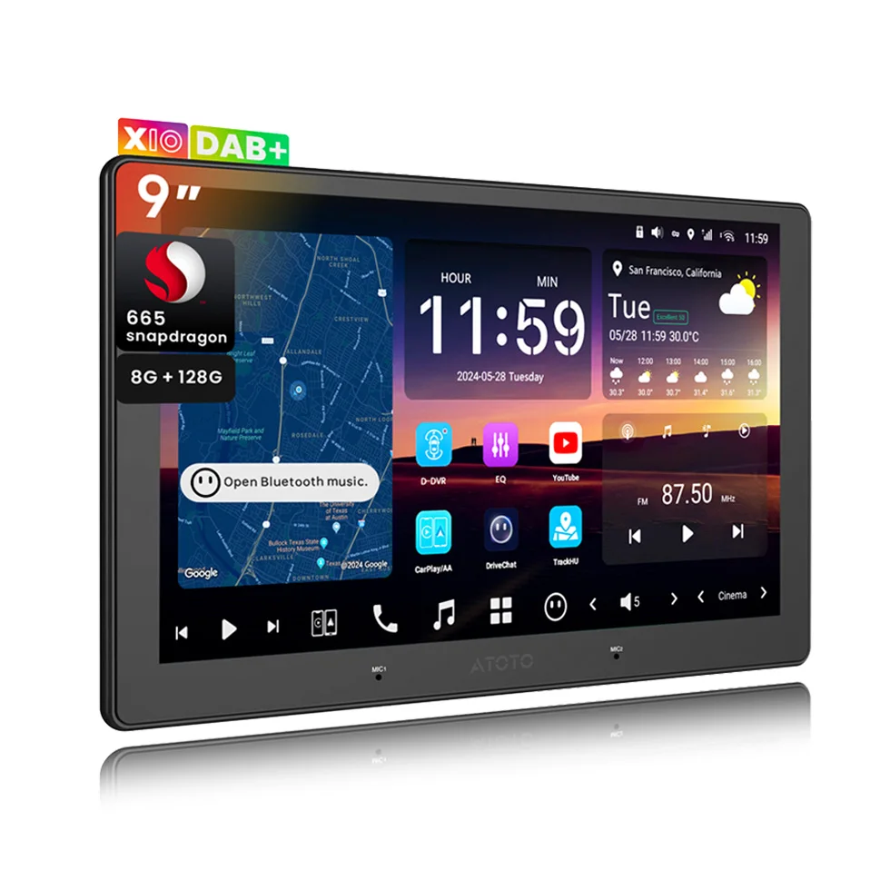 9 inch DAB Android Car Radio Double 2 Din, AI Agent Voice Assistant, LiveView Remote Camera Monitoring Parking Guard, 4G LTE Bluetooth Stereo CarPlay Screen 2Din X10 Atotozone
9 inch DAB Android Car Radio Double 2 Din, AI Agent Voice Assistant, LiveView Remote Camera Monitoring Parking Guard, 4G LTE Bluetooth Stereo CarPlay Screen 2Din X10 Atotozone
