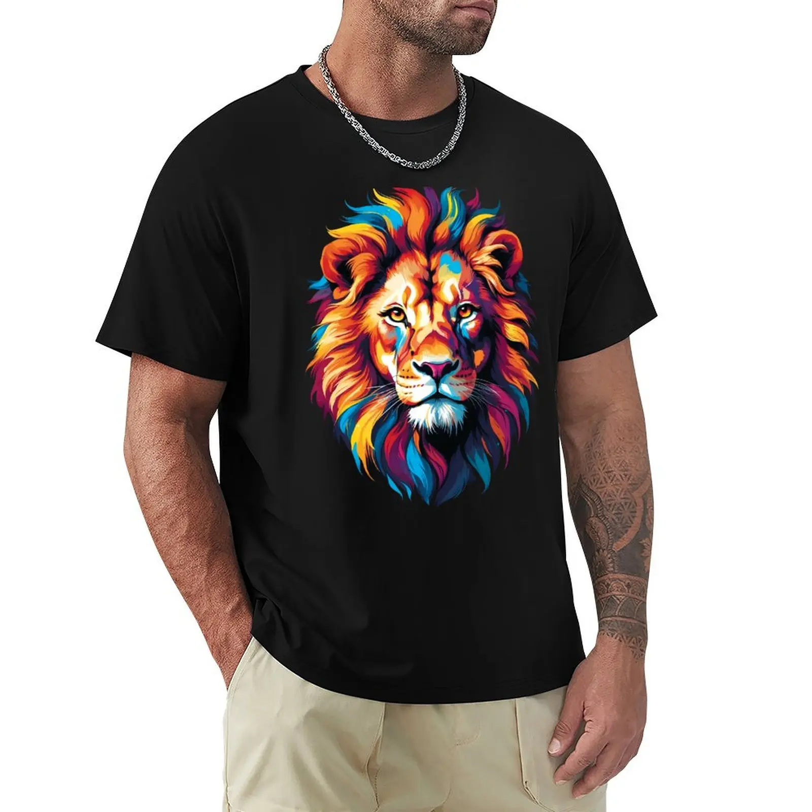 Colorful Lion Face T-Shirt vintage t shirts Anime t-shirt custom t-shirts man t shirt Men's clothing
Colorful Lion Face T-Shirt vintage t shirts Anime t-shirt custom t-shirts man t shirt Men's clothing