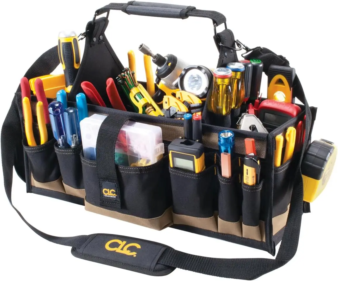 43-Pocket Electrical Tool Carrier for Maintenance, Black Durable Organizer
43-Pocket Electrical Tool Carrier for Maintenance, Black Durable Organizer