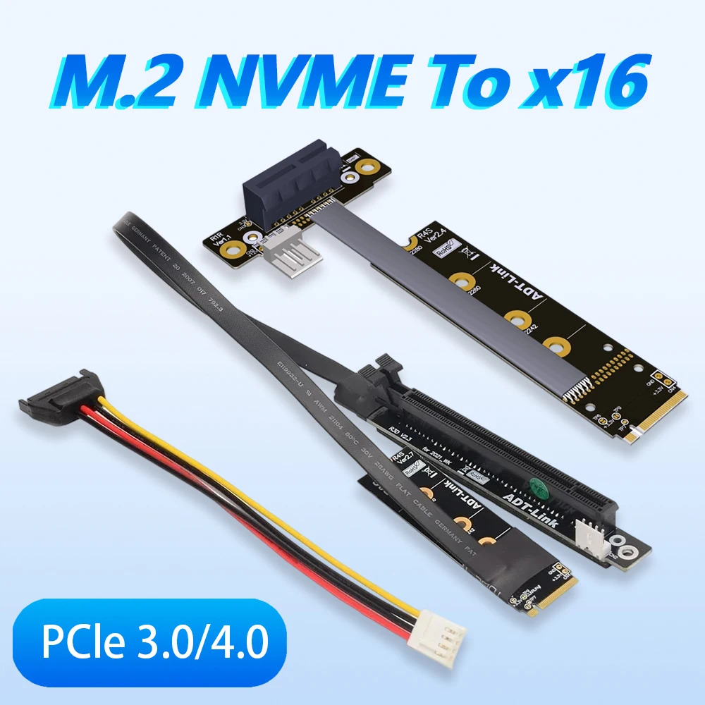 M.2 NVMe To X16 PCI-E 4.0 Extender Gen 4/3 Riser Adapter Jumper Mining Cable GTX RTX Graphics Video Card NVIDIA AMD GPU RTX3090 
M.2 NVMe To X16 PCI-E 4.0 Extender Gen 4/3 Riser Adapter Jumper Mining Cable GTX RTX Graphics Video Card NVIDIA AMD GPU RTX3090