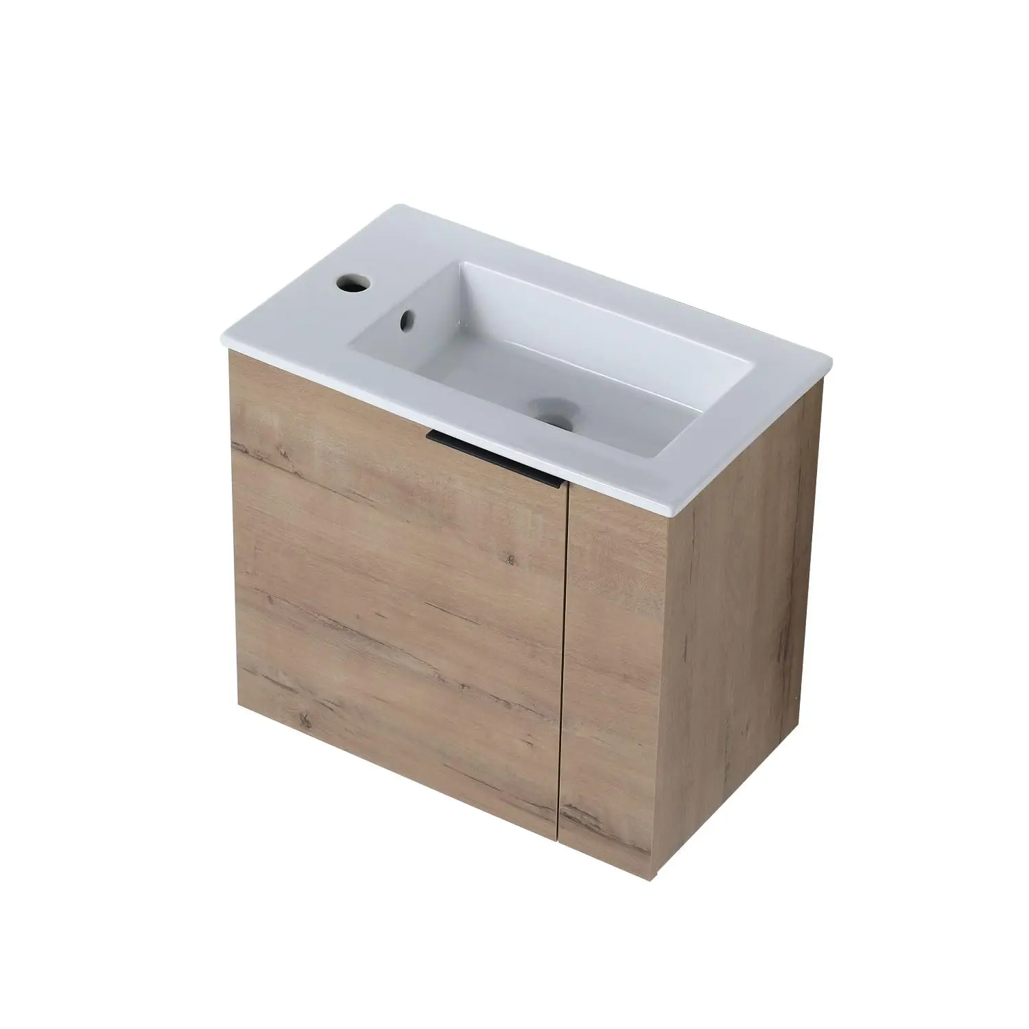 #22" Narrow Depth Wall Mounted Vanity Cabinet with Ceramic Sink Modern Faux Oak Finish for Small Space, Customized
#22" Narrow Depth Wall Mounted Vanity Cabinet with Ceramic Sink Modern Faux Oak Finish for Small Space, Customized