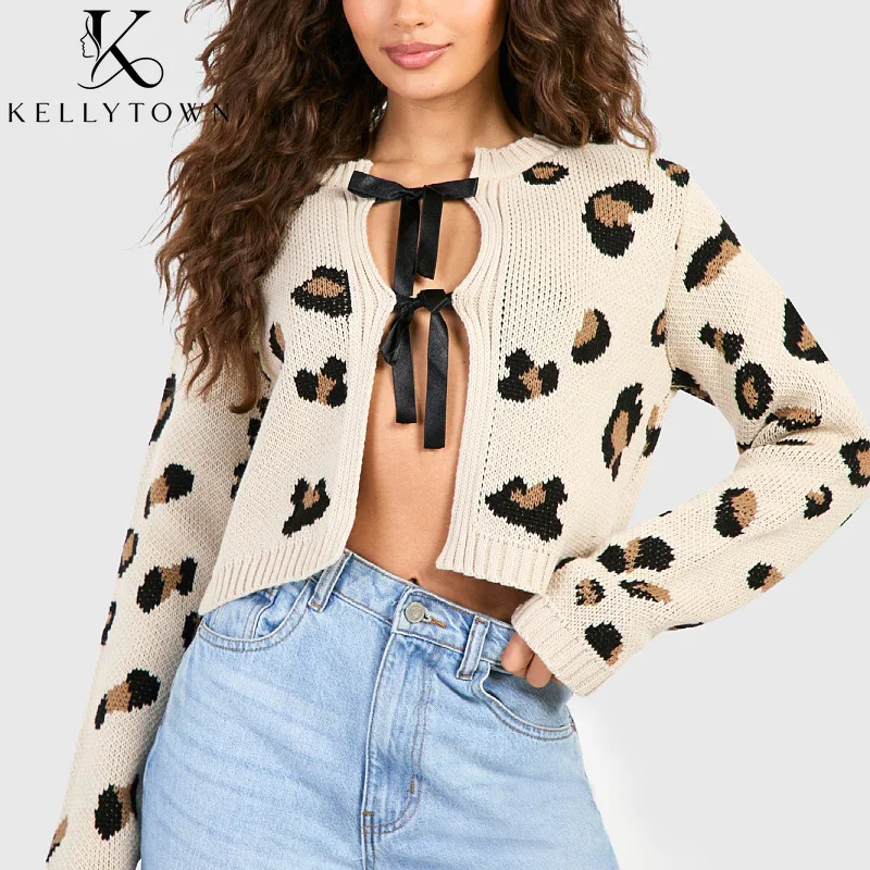 Leaopard Print Cardigan Women Bow Tie Front Sweater Knitted Cardigans Female Streetwear Chic 2026 Fall Winter Long Sleeve Top
Leaopard Print Cardigan Women Bow Tie Front Sweater Knitted Cardigans Female Streetwear Chic 2026 Fall Winter Long Sleeve Top