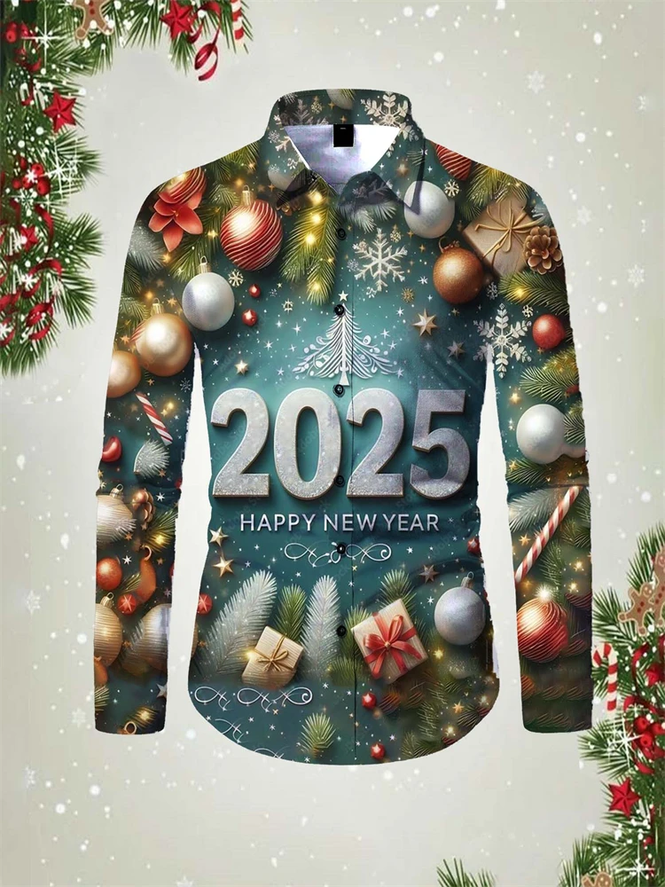 2025 New Year Party Shirt Happy New Year Men's Long Sleeve Shirt 3D Cubic Print Long Sleeve Tops Casual Christmas Men's Shirt
2025 New Year Party Shirt Happy New Year Men's Long Sleeve Shirt 3D Cubic Print Long Sleeve Tops Casual Christmas Men's Shirt