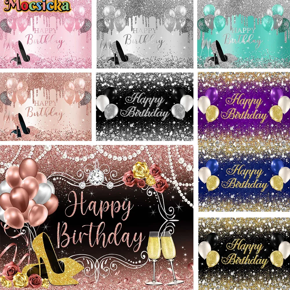 Mocsicka Pink Women Birthday Party Photography Background Banner Balloon Glitter Diamond Backdrop Prop Sweet Girl Photobooth
Mocsicka Pink Women Birthday Party Photography Background Banner Balloon Glitter Diamond Backdrop Prop Sweet Girl Photobooth