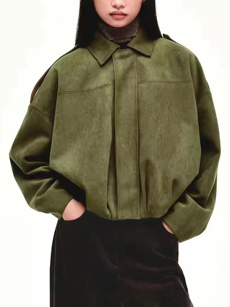 Spring 2026 New Fashionable Suede Effect Jacket Women's Casual Loose Fit Long Sleeve Zipper Short Coat Elegant Quality
Spring 2026 New Fashionable Suede Effect Jacket Women's Casual Loose Fit Long Sleeve Zipper Short Coat Elegant Quality