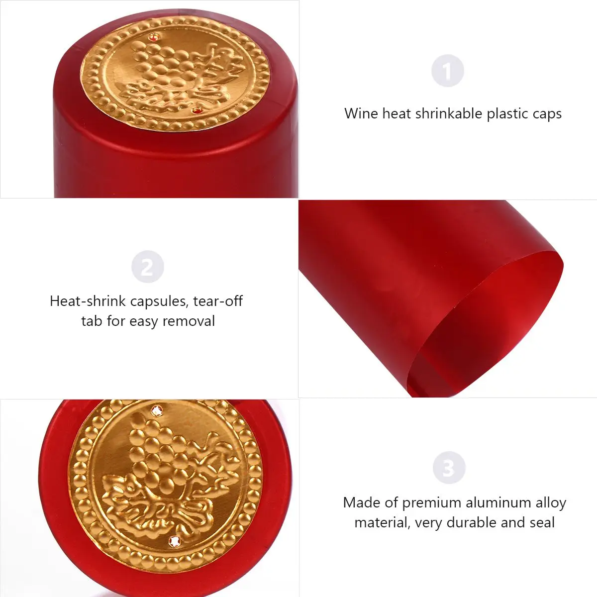 100pcs Red Bottle Sealing Film Heat Shrink Capsules for DIY Winemaking Supplies Cap Maker Bottle Cover
100pcs Red Bottle Sealing Film Heat Shrink Capsules for DIY Winemaking Supplies Cap Maker Bottle Cover