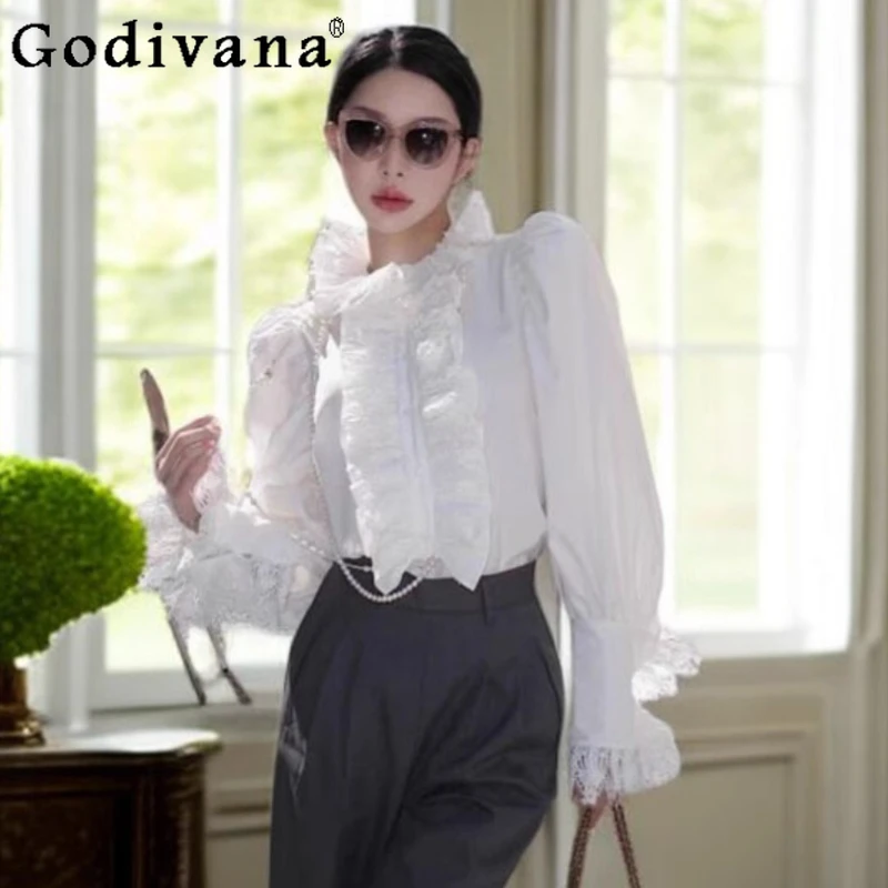 Court French Heavy Industry Long Lantern Sleeves Temperament White Shirt Spring Autumn New Fashion Elegant Versatile Loose Top
Court French Heavy Industry Long Lantern Sleeves Temperament White Shirt Spring Autumn New Fashion Elegant Versatile Loose Top