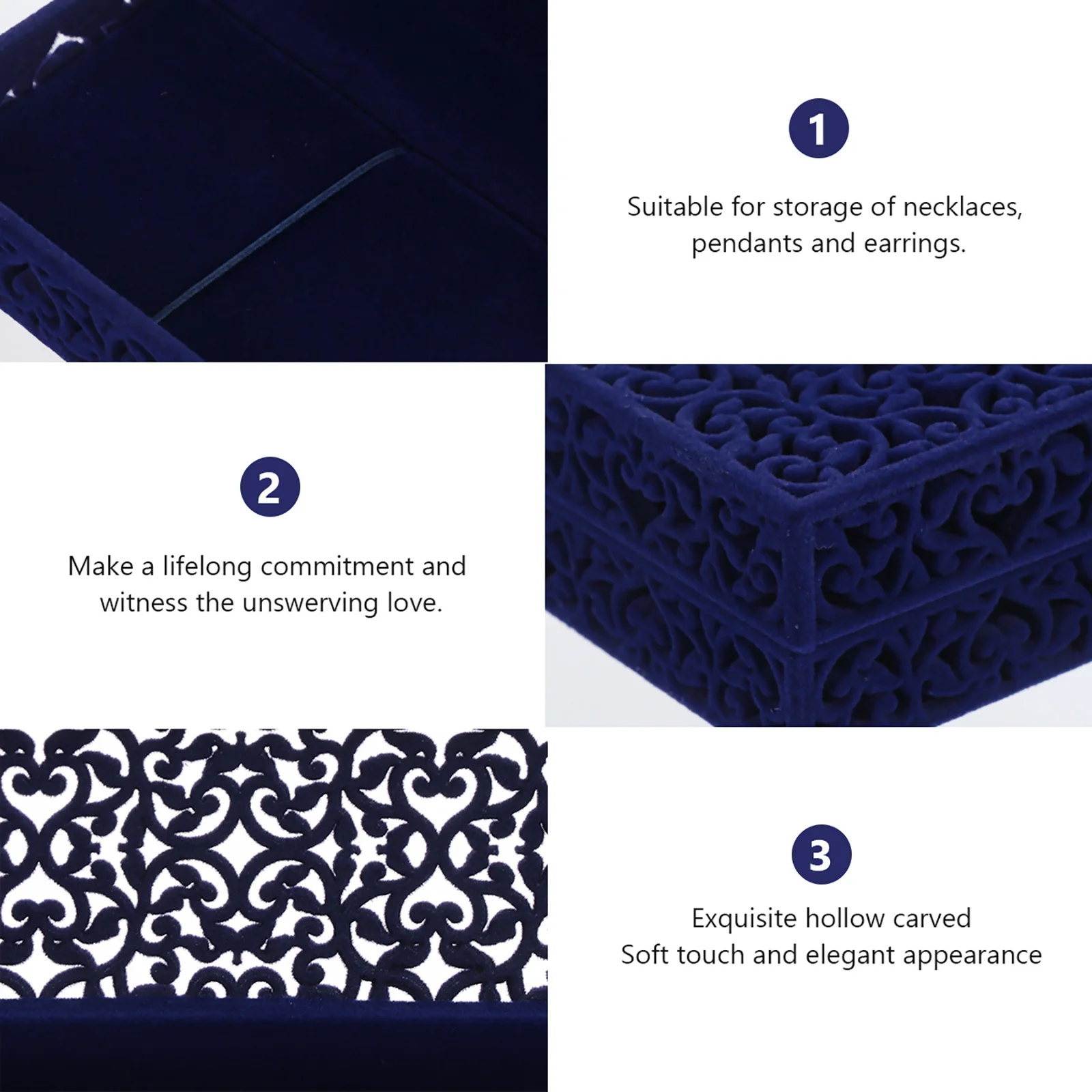 Сапфирово-синяя коробка для ожерелья, полый дизайн, чехол для хранения ювелирных изделий, подарок для женщин, коробка для упаковки ювелирных изделий, пыленепроницаемая, устойчивая к царапинам
Сапфирово-синяя коробка для ожерелья, полый дизайн, чехол для хранения ювелирных изделий, подарок для женщин, коробка для упаковки ювелирных изделий, пыленепроницаемая, устойчивая к царапинам