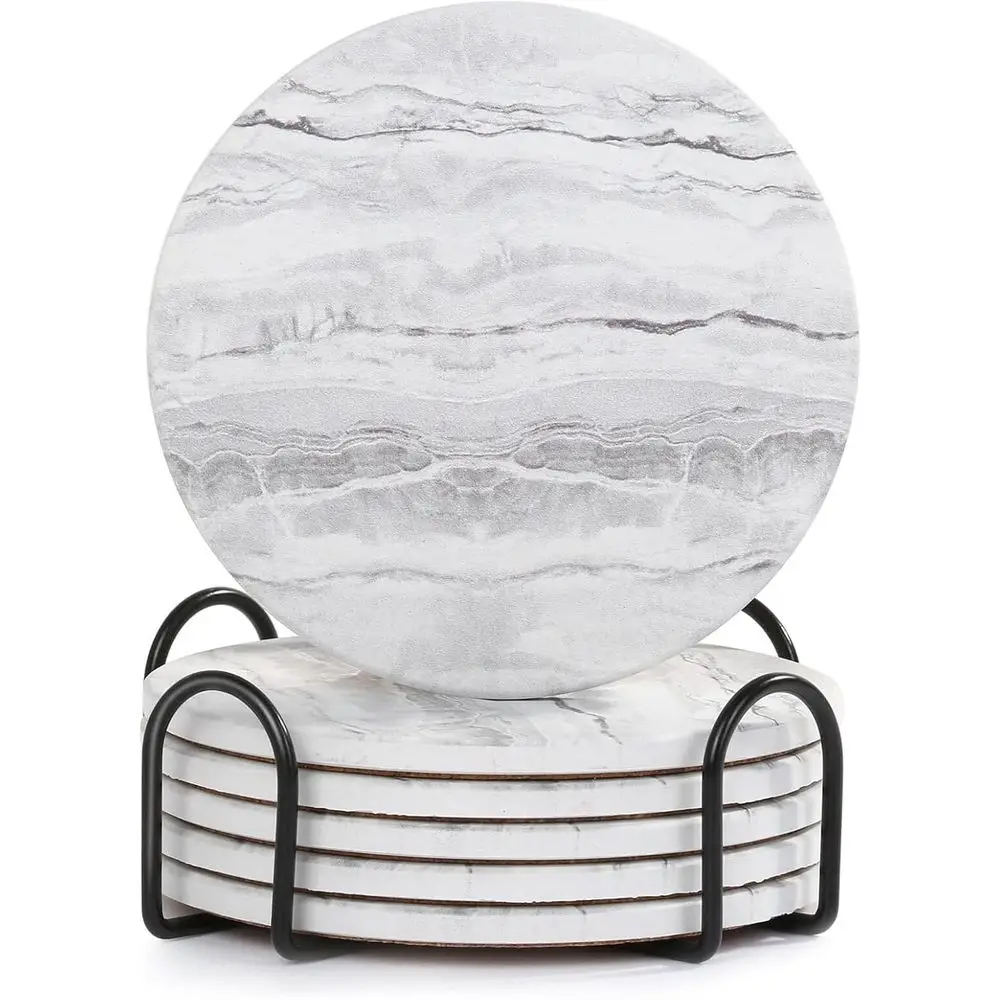 6-Piece Absorbent Coaster Set, Marble-Style, Ideal for Various Cups, 4-Inch, Home Decor
6-Piece Absorbent Coaster Set, Marble-Style, Ideal for Various Cups, 4-Inch, Home Decor