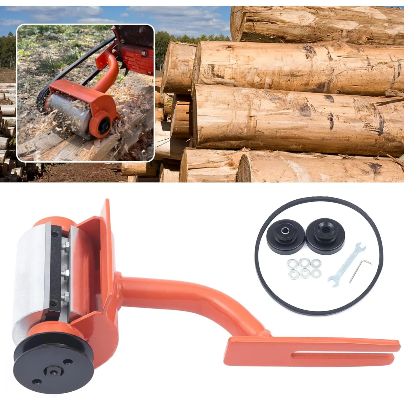 Chainsaw Log Debarker Peeler Carving Mill Debarking Attachment Peeler for Timber Processing with Spare Blade Gloves - Orange
Chainsaw Log Debarker Peeler Carving Mill Debarking Attachment Peeler for Timber Processing with Spare Blade Gloves - Orange