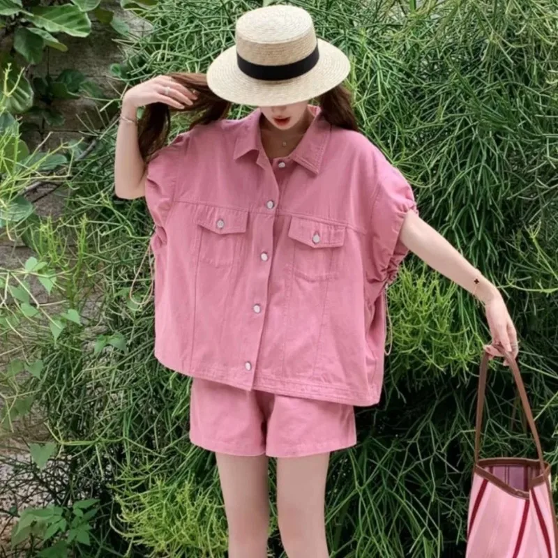 Women Korean Cargo Denim Shirt Shorts Two Piece Set Loose Plus Size Petite Summer Casual Outfit
Women Korean Cargo Denim Shirt Shorts Two Piece Set Loose Plus Size Petite Summer Casual Outfit
