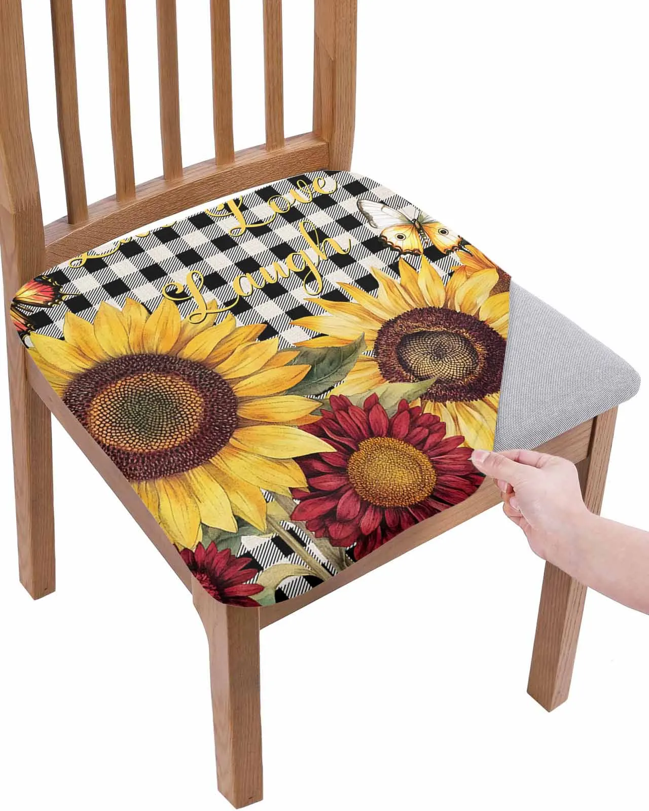 Black And White Plaid Sunflower Elasticity Chair Cover Office Computer Seat Protector Case Home Kitchen Chair Slipcovers
Black And White Plaid Sunflower Elasticity Chair Cover Office Computer Seat Protector Case Home Kitchen Chair Slipcovers