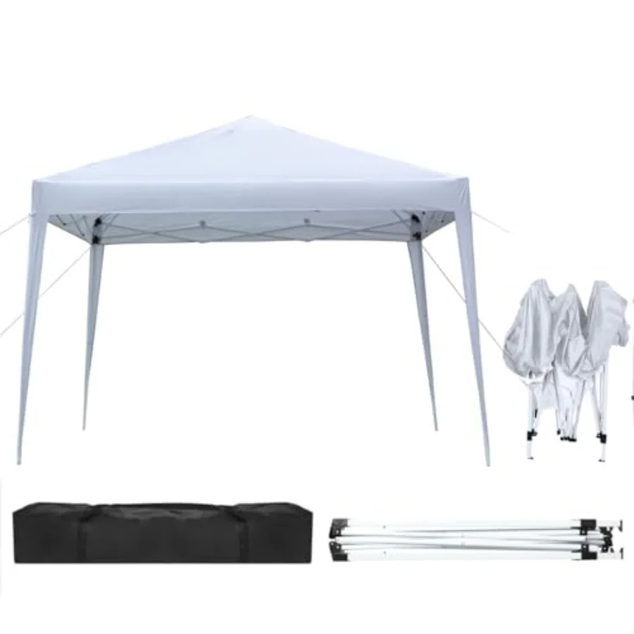 Outdoor canopy tent for party/wedding/BBQ events, polyester fabric, white, quick-setup pop-up design with carry bag
Outdoor canopy tent for party/wedding/BBQ events, polyester fabric, white, quick-setup pop-up design with carry bag