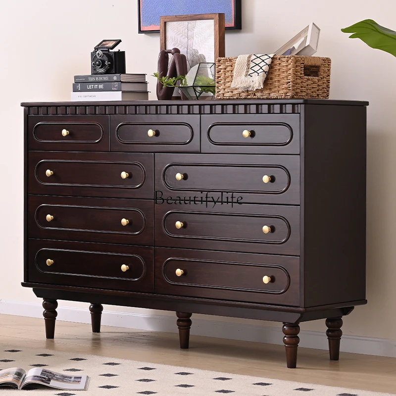 French Style Pure Solid Wood Entryway Six-Nine Chest of Drawers Sideboard with Drawers Large Capacity Vintage
French Style Pure Solid Wood Entryway Six-Nine Chest of Drawers Sideboard with Drawers Large Capacity Vintage