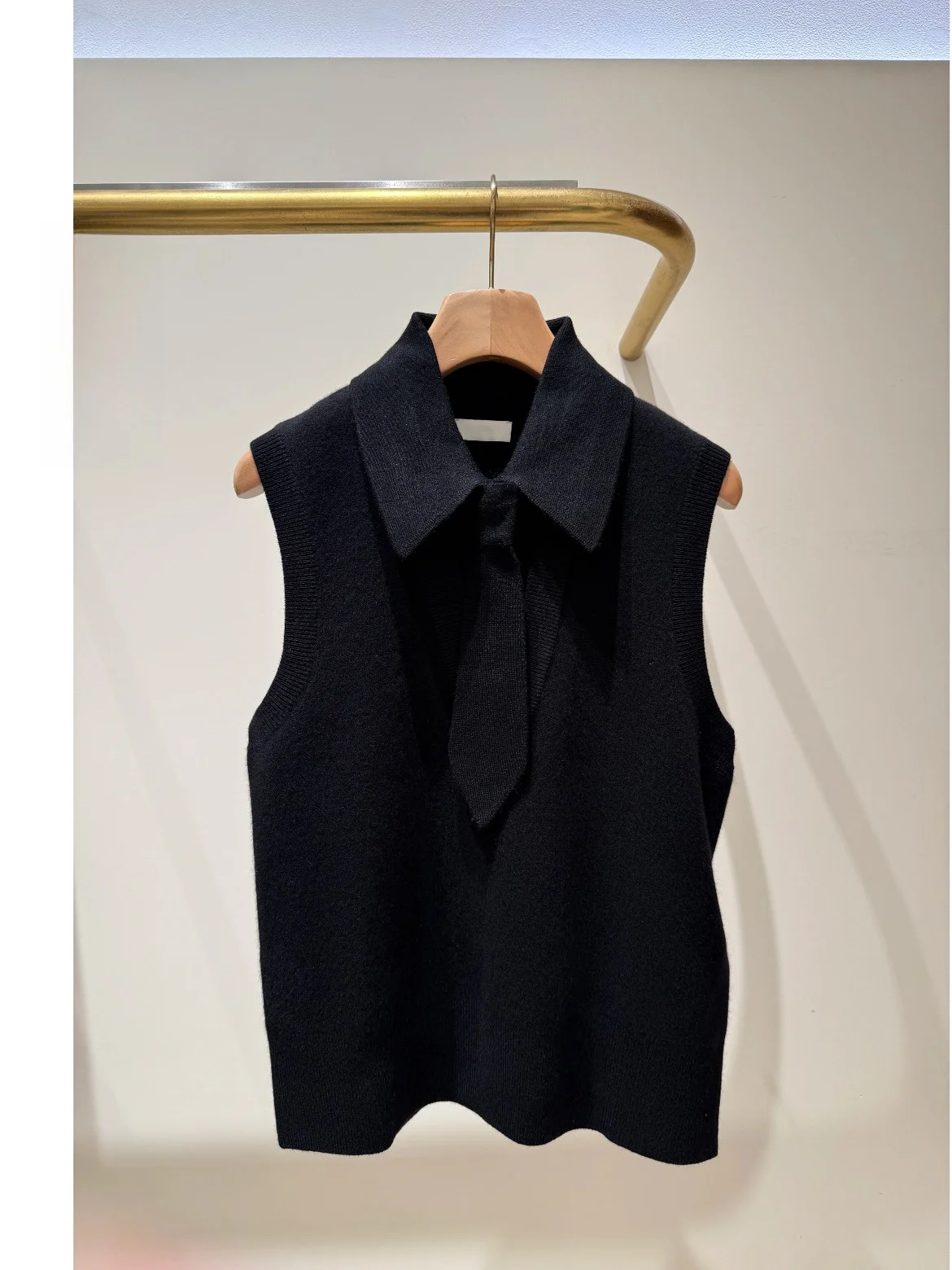 Black Knitted Vest 2025 Autumn Winter College Style Decorative Tie Collar Sleeveless Women's Fashion Soft Medium Gauge Knitwear
Black Knitted Vest 2025 Autumn Winter College Style Decorative Tie Collar Sleeveless Women's Fashion Soft Medium Gauge Knitwear